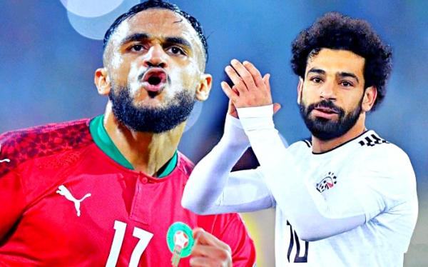 لاعبو المنتخب المصري يفاجئون المنتخب المغربي بعد نهاية مقابلة الغابون